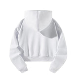 Maxbell Women's Crop Hoodie Sweatshirt White Trendy for Daily Wear Shopping Vacation S White