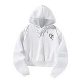 Maxbell Women's Crop Hoodie Sweatshirt White Trendy for Daily Wear Shopping Vacation S White