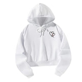 Maxbell Women's Crop Hoodie Sweatshirt White Trendy for Daily Wear Shopping Vacation S White