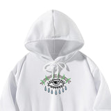 Maxbell Women Hoodie Crop Top Graphic Print for Fall Winter Trendy Hooded Sweatshirt L