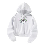 Maxbell Women Hoodie Crop Top Graphic Print for Fall Winter Trendy Hooded Sweatshirt XXL