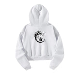 Maxbell Sweatshirt Activewear White Womens Drawstring Hoodie for Women Female Indoor L White