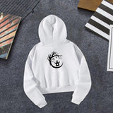 Maxbell Sweatshirt Activewear White Womens Drawstring Hoodie for Women Female Indoor L White