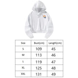 Maxbell Womens Crop Top Hoodie Sweatshirt Pullover Sweatshirt for Work Autumn Hiking L White