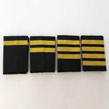 Maxbell 2xAirline Epaulets Traditional with Gold Stripes Officer Shoulder Boards two bars