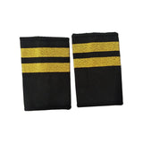 Maxbell 2xAirline Epaulets Traditional with Gold Stripes Officer Shoulder Boards two bars