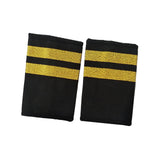 Maxbell 2xAirline Epaulets Traditional with Gold Stripes Officer Shoulder Boards two bars