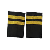 Maxbell 2xAirline Epaulets Traditional with Gold Stripes Officer Shoulder Boards two bars
