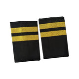 Maxbell 2xAirline Epaulets Traditional with Gold Stripes Officer Shoulder Boards two bars