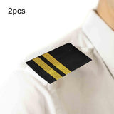 Maxbell 2xAirline Epaulets Traditional with Gold Stripes Officer Shoulder Boards two bars