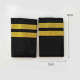 Maxbell 2xAirline Epaulets Traditional with Gold Stripes Officer Shoulder Boards two bars