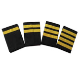 Maxbell 2xAirline Epaulets Traditional with Gold Stripes Officer Shoulder Boards two bars