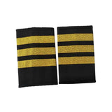 Maxbell 3xAirline Epaulets Traditional with Gold Stripes Officer Shoulder Boards three bars