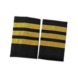 Maxbell 2xAirline Epaulets Traditional with Gold Stripes Officer Shoulder Boards three bars