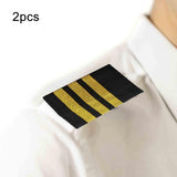 Maxbell 5xAirline Epaulets Traditional with Gold Stripes Officer Shoulder Boards three bars