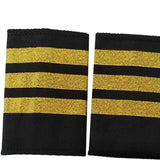 Maxbell 5xAirline Epaulets Traditional with Gold Stripes Officer Shoulder Boards three bars