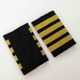 Maxbell 4xAirline Epaulets Traditional with Gold Stripes Officer Shoulder Boards four bars