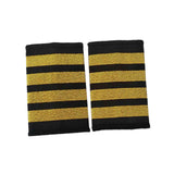 Maxbell 2xAirline Epaulets Traditional with Gold Stripes Officer Shoulder Boards four bars