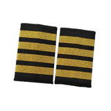Maxbell 3xAirline Epaulets Traditional with Gold Stripes Officer Shoulder Boards four bars