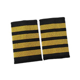 Maxbell 2xAirline Epaulets Traditional with Gold Stripes Officer Shoulder Boards four bars
