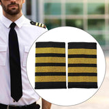 Maxbell 5xAirline Epaulets Traditional with Gold Stripes Officer Shoulder Boards four bars