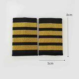Maxbell 3xAirline Epaulets Traditional with Gold Stripes Officer Shoulder Boards four bars