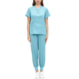 Maxbell Maxbell Women Uniform Scrub Set Durable Top and Pants for SPA Healthcare Pet Groomer XXL Light Blue