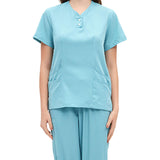 Maxbell Maxbell Women Uniform Scrub Set Durable Top and Pants for SPA Healthcare Pet Groomer XXL Light Blue