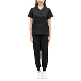 Maxbell Maxbell Women Uniform Scrub Set Durable Top and Pants for SPA Healthcare Pet Groomer S Black
