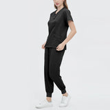 Maxbell Maxbell Women Uniform Scrub Set Durable Top and Pants for SPA Healthcare Pet Groomer S Black