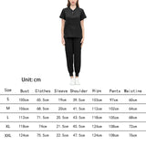 Maxbell Maxbell Women Uniform Scrub Set Durable Top and Pants for SPA Healthcare Pet Groomer S Black