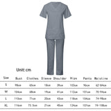 Maxbell 2xWomen Scrubs Set Stretch Comfortable Nursing Work suits Scrubs Top and Pants M