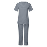 Maxbell 2xWomen Scrubs Set Stretch Comfortable Nursing Work suits Scrubs Top and Pants M