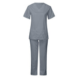 Maxbell 2xWomen Scrubs Set Stretch Comfortable Nursing Work suits Scrubs Top and Pants M
