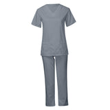 Maxbell 2xWomen Scrubs Set Stretch Comfortable Nursing Work suits Scrubs Top and Pants M