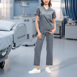 Maxbell 2xWomen Scrubs Set Stretch Comfortable Nursing Work suits Scrubs Top and Pants M