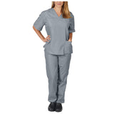 Maxbell 2xWomen Scrubs Set Stretch Comfortable Nursing Work suits Scrubs Top and Pants M