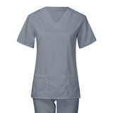Maxbell 2xWomen Scrubs Set Stretch Comfortable Nursing Work suits Scrubs Top and Pants M