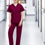 Maxbell Nursing Scrubs Nurses Day Gift Working Uniform Scrub Set for Massaging Nurse S Red