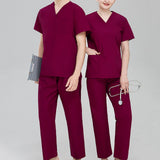 Maxbell Nursing Scrubs Nurses Day Gift Working Uniform Scrub Set for Massaging Nurse XL Red