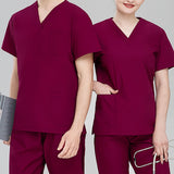 Maxbell Nursing Scrubs Nurses Day Gift Working Uniform Scrub Set for Massaging Nurse XL Red