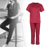 Maxbell Nursing Scrubs Nurses Day Gift Working Uniform Scrub Set for Massaging Nurse XXL Red