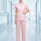 Maxbell Nursing Scrubs Nurses Day Gift Working Uniform Scrub Set for Massaging Nurse L Pink