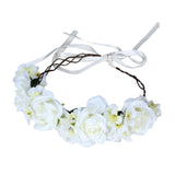 Maxbell Maxbell Women Flower Headband Wreath Delicate Photo Props Rose Flower Crown Headband Beige