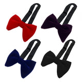 Maxbell 2xMen's Velvet Bow Tie Solid Color Formal Big Bow Tie for Party Groom Business Red