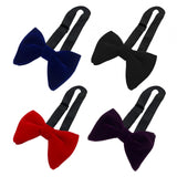 Maxbell 2xMen's Velvet Bow Tie Solid Color Formal Big Bow Tie for Party Groom Business Red