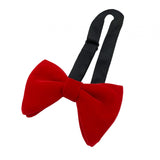Maxbell 3xMen's Velvet Bow Tie Solid Color Formal Big Bow Tie for Party Groom Business Red