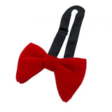 Maxbell 5xMen's Velvet Bow Tie Solid Color Formal Big Bow Tie for Party Groom Business Red