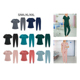 Maxbell Maxbell Female Scrub Set Short Sleeves Machine Washable with Pockets Nursing Uniform S Gray