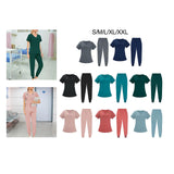Maxbell Maxbell Female Scrub Set Short Sleeves Machine Washable with Pockets Nursing Uniform S Gray
